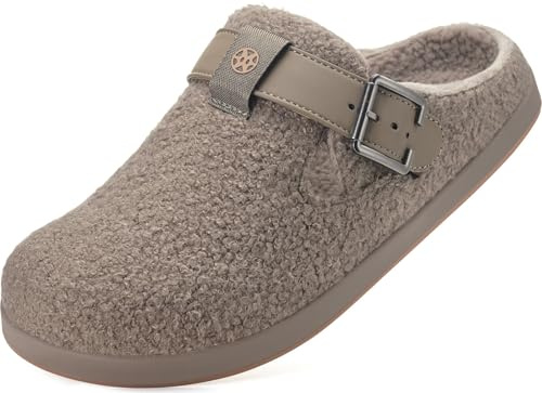 Sisttke Gefütterte Clogs Hausschuhe Damen Herren Winter | Flauschiges Plüsch futter,Polar Fleece,Bequeme,Wärme,Rutschfest,Haus Pantoletten,Gartenschuhe,Schlappen,drinnen draußen