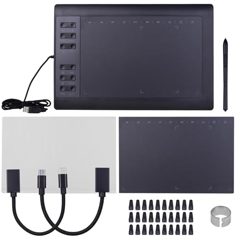 Drawing Tablet, Drawing Pad Graphics Tablet Graphics Drawing Pad for Art Painting, Animation Design, Editing Images Or Handwriting Input (Package 3)