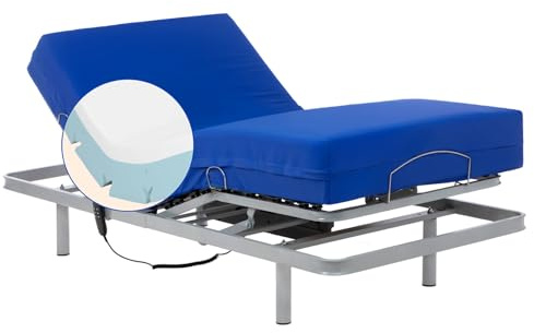 Geriafy - Letto Articolato con Materasso Sanitario in Memory Foam Impermeabile da 20 cm (80x190 cm)