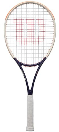 Raqueta de Tenis Wilson Roland-Garros Triumph, Proporciona Alcance Mejorado, Agilidad Superior y un Superficie de golpeo Potenciado, Artesanía Elegante, Color: Azul Marino/Blanco, Talla: 1
