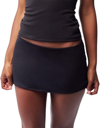 LYSINK Womens Bodycon Pencil Mini Skirt Sexy Low Rise Skinny Micro Skirts Going Out Club Coquette Skirt