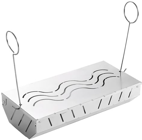 Caja para fumar para barbacoa, acero inoxidable de alto rendimiento, caja de humo para barbacoa, tapa ventilada para un rico sabor ahumado, accesorio para barbacoa de carbón vegetal reutilizable