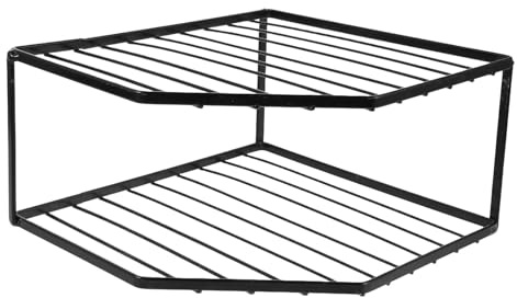 Ipetboom Cookware Storage Rack Metal Pot and Pan Organizer Wire Shelf Kitchen Sink Rack Corner Saucepan Stand Cabinet Corner Shelf