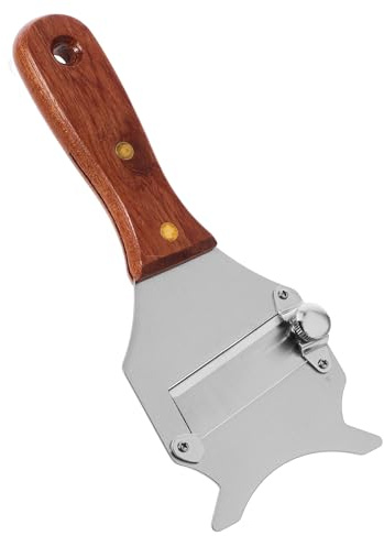 PLAFOPE Râpe à Fromage Manuelle Manche en Bois de Hêtre Trancheuse à Truffes en Acier Inoxydable Coupe-Fromage Compact pour Fromage en Bloc Outil de Découpe Polyvalent pour Chocolat et