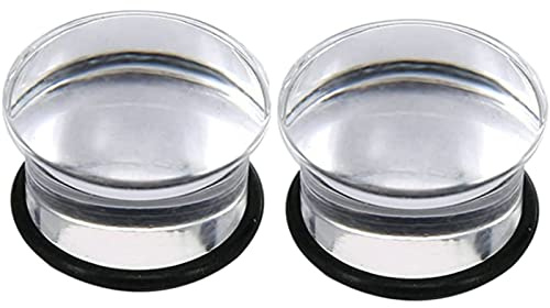 Hoisy Set med 2 öronpluggar, 5 mm tunnel (4G) öra, rund, akryl, klar