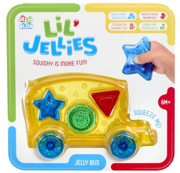 Goliath LIL' JELLIES Jelly Bus | Utvecklingsleksaker för spädbarn från 6 månader – känna igen former + mjuka, sensoriska material – motorisk utveckling