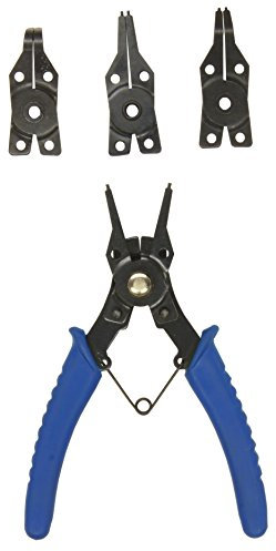 CON:P CPT179004 Sicherungsring-Zange mit 4 Einsätzen, Blau, Schwarz