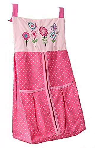 Embroidery Floral Butterfly Diaper Organizer Butterfly Bird Flower Baby Diaper Hanging Bag