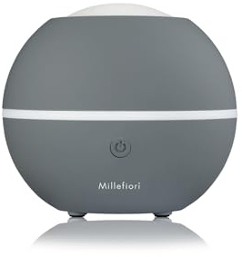 Millefiori Milano – Hydro Diffusore a Ultrasuoni Sfera Grigia – Diffusore Ambiente con LED Multicolore e Spegnimento Automatico, Ideale per Casa e Ufficio