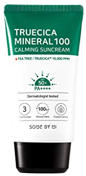 Somebymi Truecica Mineral 100 Calming Suncream SPF50+ PA++++ (50ml) BTOB Mild Sun Block Sunscreen Cream True Cica, Somebymi