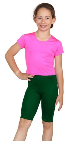 Janisramone® Girls Cycling Shorts Stretchy Gymnastics, Plain Elasticated Leggings Girls, Summer Breathable Hot Pants for Kids, Mini Dance School Sports Shorts Children's Ballet Tights, UK 3-13 Years
