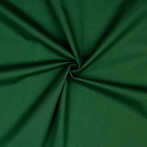 Bomullstyg, enfärgad, 100 % bomull, Tex, metervara, över 50 färger att välja mellan (042 mörkgrön, 200 x 148 cm)