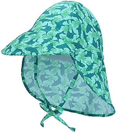 LACOFIA Chapeau de Soleil pour bébé garçons ou Filles Bonnet de Plage d'été pour Enfants Casquette à Rabat Ajustable Douce pour Enfants Requin 2-5 Ans