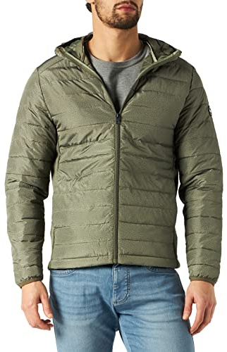 Jack & Jones Jjeace Spring Puffer - Chaqueta Acolchada con Capucha para Hombre, Verde Oliva, XL