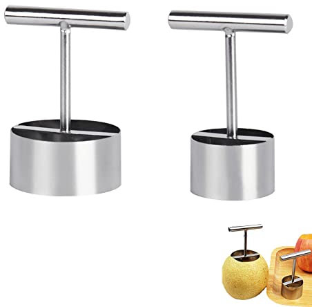 YGMXZL 2 Pezzi Corer per Mele,Rimuovi Frutta in Acciaio Inossidabile,Frutta Pera Nucleo Remover,Multifunzione Levatorsoli Taglierina per Pera,Mele,Verdure