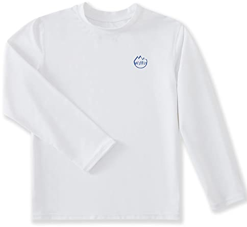 Willit Boys Rash Guard Swim Shirt Baby/Toddler Long Sleeve UPF 50+ Sun Protection SPF Quick Dry Shirt White 4T