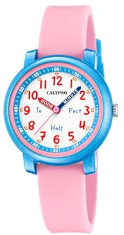 Calypso Orologio Bambino Analogico - Caucciù Rosa - Movimento al Quarzo - Orologio Infantile - Vetro Resistente - Impermeabile 5 ATM - My First Watch - K5827/2