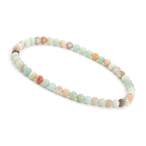 Unique Gems Pulsera de perlas Amazonita Ø 4mm Pulsera energética para la niños elástico 16cm a 18cm