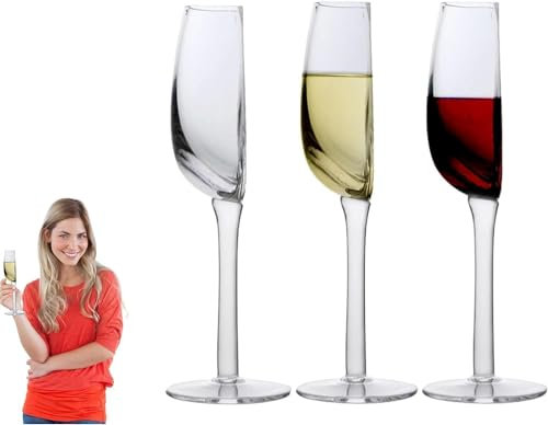 Shitafe 3 PezziMezzo Bicchiere da Vino Rosso, Bicchiere da Vino Unico, Mezzo Bicchiere di Vino Creativo, Bicchiere da Vino Tagliati a metà, Half Wine Glass, Ideale per Gli Amanti del Vino 140ML