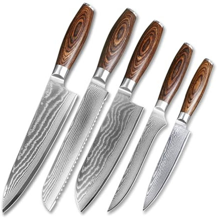 FBITE Cuchillo de Chef de acero damasco de 67 capas, cuchillo de fruta Sashimi, cuchillos de cocina for cocinar en casa