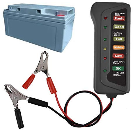 Versatile 12V Car and Motorcycle Battery Load Tester Analyzer with Alternator Cranking Check