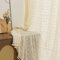 RUIXUAN 2stk Boho Vorhang Vintage Landhausstil gestrickte Gardinen Baumwolle Beige mit Quaste Wohnzimmer Modern Scheibengardinen Fensterschal Curtains für Wohnzimmer Schlafzimmer B150×H230cm