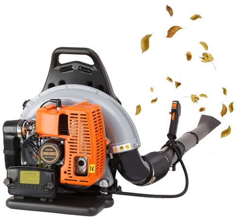 FBJAMZ Souffleur de Feuilles à Essence à Dos, souffleur de Feuilles à Essence 63CC, pour l'entretien de la pelouse, Le Balayage des Routes, Le déneigement des Feuilles et de la Neige