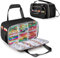 Prokva Marker Organizer Case Holding up to 216 Markers, Travel Marker Storage Bag Portable Marker Holder Bag with Shoulder Strap, Foil Liner for Easy Wipe Clean, Black