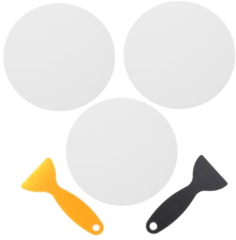 Abaodam Adesivo Antiscivolo per Pavimenti da Bagno e Vasca da Bagno Formato Rotondo 15 Cm Nastro Antiscivolo Trasparente in Peva Raschietti Giallo e Nero per Scale e Piscine Set da 20 Pezzi