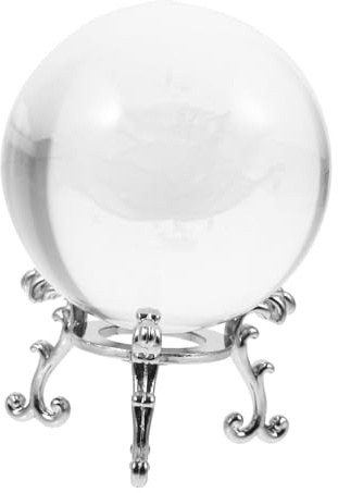 GRIRIW 1 Juego Adorno de Bola de Cristal Rosa con Base de Metal para Decoración San Valentín de de Cristal para Oficinas y Hogar