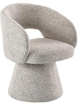 MY Furniture Huxley Dining Chair – Birch, Contemporary Chenille Upholstered Swivel Chair, Foam Padded Seat & Back, Sculptural Figure-Hugging Form, 360° Swivel, Fully Assembled