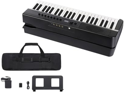 Kompakt Digitalpiano 88-Tangenters Keyboardpiano Bärbart Digitalpiano Keyboard Med 128 Rytmer Fodral, Piano För Nybörjare Keyboard För Hemmaövning(Black)