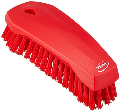 Vikan 38904 Hard Hand Brush, Red, Large, 200mm Length, 70mm Width, 60mm Height