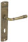 domino Türgriff 72 Drückergarnitur BB-Buntbart Set Langschildgarnitur Türklinke für Zimmertür, Bürotür, Kellertür & Innentür L-Form Türdrücker-Set aus Znal Bronze Antik LOFT M75