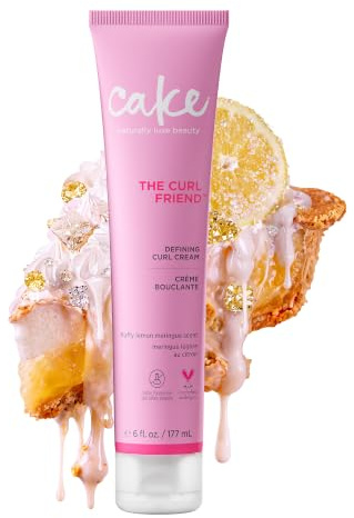 Cake, The Curl Friend Defining Curl Cream Pink 177 ml | Curl Enhancing Cream – närande avokadoolja, sojabönolja och karitasmör – skydd mot frizz och degel – vegan