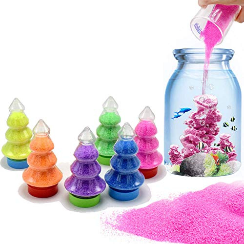 XIAOHONG Lot de 6 sables magiques colorés - Sable spatial hydrophobe - Jouets colorés pour enfants, anti-stress, outil d'apprentissage, nouveautés, cadeaux de fête