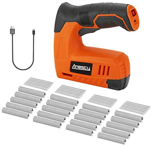 Cordless Staple Gun Nail Gun Tacker, Electric Stapler & Nailer 2 in 1, Electric Staple Gun with Rechargeable USB Charger for Upholstery DIY Includes 2000pcs 10mm Nails and 2000pcs 10mm Staples