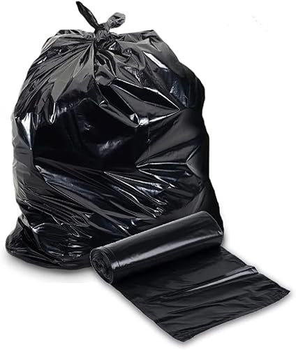 IB KOOT Pack of 50 Extra Heavy Duty 75L Bin Bags Refuse Sacks Bags, Black Plastic Bin Liners, Ultra Strong Leak-Resistant Bin Bag 100% Recycled Material Ideal for DIY Garden, Household, Home & Kitchen