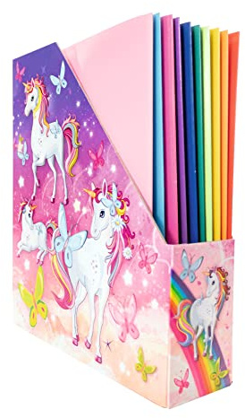HERMA 19715 Porte-revues A4 avec motif licorne, 7,5 cm de large, pliable, en carton solide, pour filles et garçons, pour ranger des documents, documents, dossiers