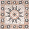 DIVERO Fliesen Rosone Blume Naturstein Mosaik Marmor dekorativ creme-grau- rosé 90 x 90 cm Bodenfliese Dekor-Fliese Fliesen-Bild