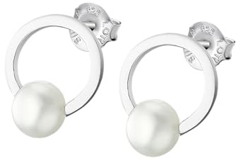LOTUS SILVER Pendientes Mujer Plata de ley 925 LP1773-4/1 - Perla Cultivada - Ligeros, Cómodos y Resistentes - Cierre Seguro de Presión - Argollas de Plata Mujer - Special Prices