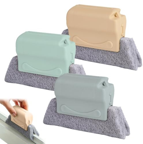 3 Pezzi Spazzole per Scanalature per Finestre, Spazzole Pulizia Scanalature, Multifunzionale Fessure Spazzola Scanalature Finestre, Spazzola Scanalatura per Finestre Cuciture di Porte e Lavelli