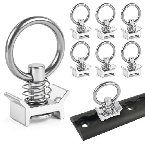 Raccordo Singolo per Binari Aerei, 6 Pezzi Terminali Singoli Binari di Fissaggio per Binari di Airline Metallo Accessori per Binari Aerei per Camper Auto Camion Fissaggio del Carico, Argento