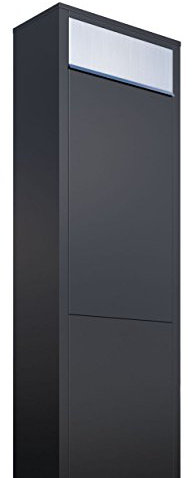 Standbriefkasten, Design Briefkasten Big Box Schwarz/Edelstahl - Bravios