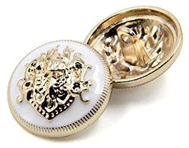 10PCS Bottoni dei Vestiti - Bottone in Metallo a Forma di Bottone con Bottoni a Forma di Pulsante Moda per Uomo Donna Giacca, Cappotto, Divisa, Camicia, Abito e Giacca (Bianca, 20mm)