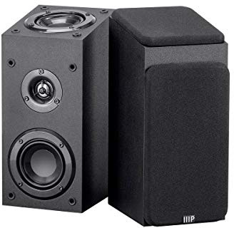 Monoprice Premium Immersive Satellite Speakers - Pair, 3 Inch Woofer, 3/4Inch Aluminum Dome, 100 Watt Input Power, Black