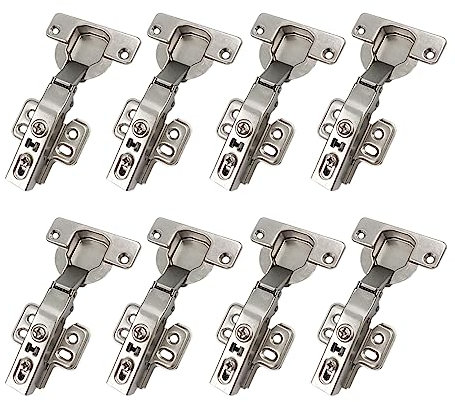LOOTICH 95 Degree Full Overlay 40mm Soft Close Hinges with Hydraulic Damper for Kitchen Cabinet Cupboard Wardrobe Heavy Thick Door Hinges with Cushioning Buffering Mechanism Pack of 8