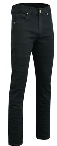 Bikers Gear Australia Jeans da moto moderni e comodi, elasticizzati, foderati, protettivi, con protezione CE 1621-1, nero 38