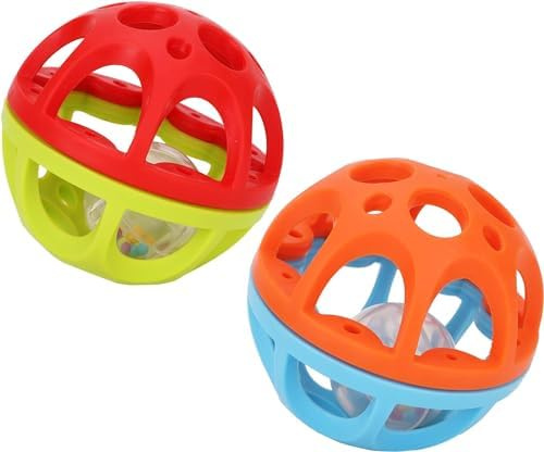 Toyland® 10,5 cm Bendy n Roll Ball - Agitare, sonaglino e rotolare - Sensory Ball - Giocattoli per bambini - 6m +