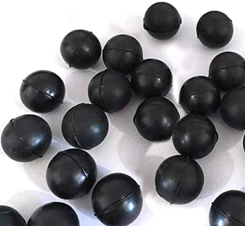 Rubber Ball Paintball .68 Caliber Reusable Training Soft Paintballs Practice Paintballs, 120 PCS, Black